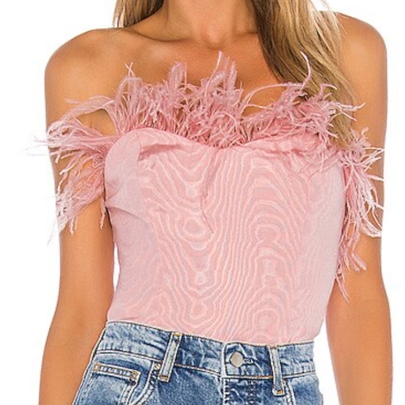 LPA Aida Ostrich Feather Top - Picture 1 of 7